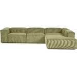 Olive green large modular corner sofa (Lennon) with beauty defect