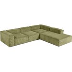 Olive green large modular corner sofa (Lennon) with beauty defect