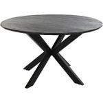 Black round solid wood dining table cleo (detail item) intact