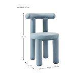 Light blue design velvet chair (calan) intact