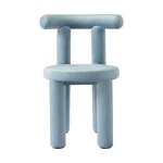 Light blue design velvet chair (calan) intact