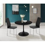 Black round dining table (yahweh) intact