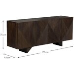Tummanruskea mangopuinen design lipasto (louis) 177cm, jossa virheitä