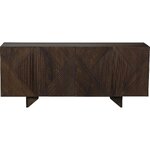 Tummanruskea mangopuinen design lipasto (louis) 177cm, jossa virheitä