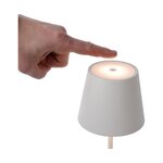 Paristokäyttöinen led-pöytävalaisin justin (lucide), jossa kauneusvirhe