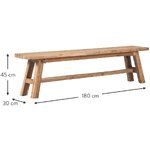 Solid wood bench (lawas) intact