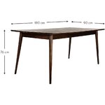 Dark brown solid wood dining table oscar (anderson) 180x90 with blemishes.