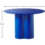 Mėlynas apvalaus dizaino valgomojo stalas (spyruoklinis) nepažeistas