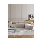 Šviesi didelė modulinė sofa su pufas (Lennon) 327cm su grožio defektu