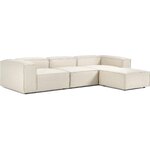 Šviesi didelė modulinė sofa su pufas (Lennon) 327cm su grožio defektu