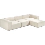 Šviesi didelė modulinė sofa su pufas (Lennon) 327cm su grožio defektu