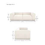 Gaiši bēšs 2-daļīgs moduļu dīvāns (Lennon) 238cm skaistuma defekts