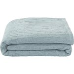 Vaaleansininen tikattu puuvillainen päiväpeite (mallon) 230x250 ehjä
