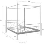 Кровать с балдахином из белого металла (160х200см) (тора)