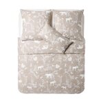 Beige cotton blanket bag with pattern (animal toile) 155x220 intact