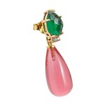Зелено-розовые серьги Марсия (драгоценный камень) целое