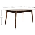 Dark brown mango wood dining table (oscar) 150x90 with blemishes