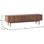 Dark brown mango wood TV stand (paul) 180cm with blemishes.