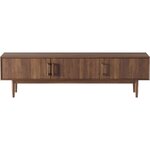 Dark brown mango wood TV stand (paul) 180cm with blemishes.