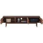 Dark brown mango wood TV stand (paul) 180cm with blemishes.