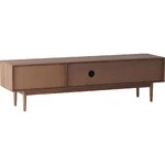 Dark brown mango wood TV stand (paul) 180cm with blemishes.