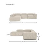 Beige sametti moduulisohva (Lennon) kauneusvirheellä