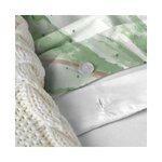 White leaf motif cotton blanket bag delicate (happy friday) 135x200 intact