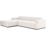 Šviesiai pilka kampinė sofa (melva) su grožio trūkumais