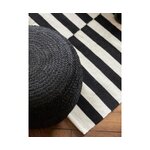 Wool carpet with black and white stripes (donna) 160x230 intact