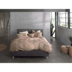 Dark beige cotton bedding set 2-piece satinado (hnl group) complete