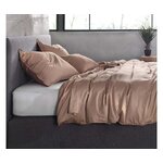 Dark beige cotton bedding set 2-piece satinado (hnl group) complete