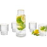 Lasinen vesikannu kultaisella reunalla (minna) ehjä