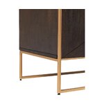 Brown-gold solid wood chest of drawers (harry) with a beauty flaw