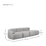 Harmaa design modulaarinen sohva (sofia) ehjä