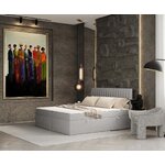 Gray continental bed with storage spencer (maison de reve) 160x200 intact