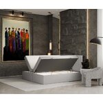 Gray continental bed with storage spencer (maison de reve) 160x200 intact