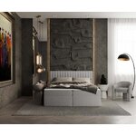 Gray continental bed with storage spencer (maison de reve) 160x200 intact