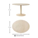 Beige oval marble dining table (miley) 90x120 with imperfections