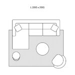 Ковер серый ворсовый 195х300 см (leighton)