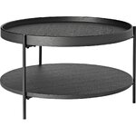 Black round coffee table (valentina) d=69 with cosmetic defects.
