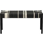 Black and white Japanese-style bench 44 cm x 90 cm x 40 cm (jessy)