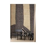 Black and white Japanese-style bench 44 cm x 90 cm x 40 cm (jessy)