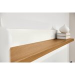 Shelf with natural oak and white lacquered back plate 120 cm x 30 cm x 25 cm (jim)
