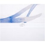 Valko-sininen lehtikuvioinen puuvillainen tyynyliina francine (maison majolie) 65x100 kokonainen