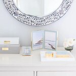 Gaiši zils zelta modinātājpulkstenis