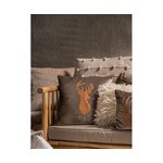 Brown raised texture velvet pillow pintuck (linen &amp; more) 45x45 whole