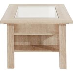 Light brown coffee table with basket