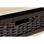 Light brown coffee table with basket