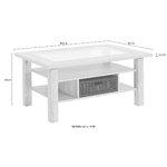 Light brown coffee table with basket