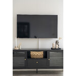 TV-taso jauhemaalatulla metallikehyksellä ja lasiovet ja laatikko 60x160x35 cm (dalby)
